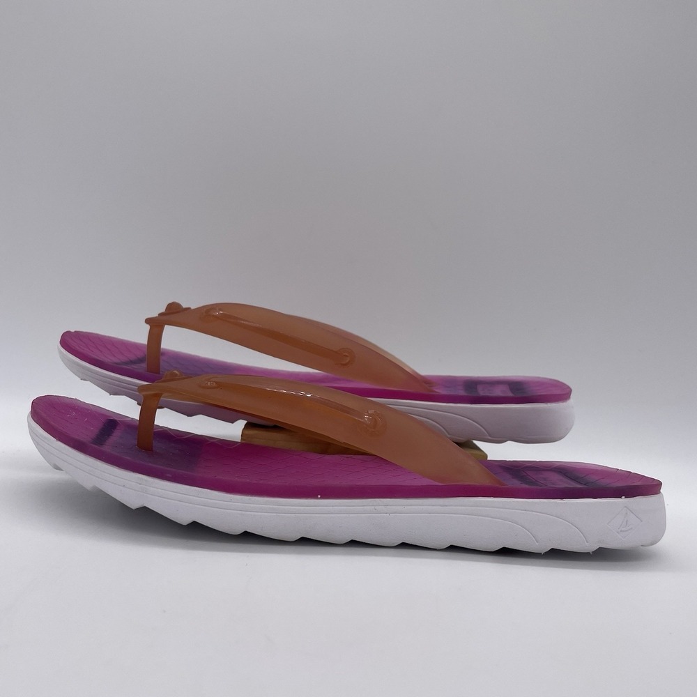 Sperry Womens 7 Shoes Pink Rubber Flip Flop Waterproof Top-Sider Thong Sandals
